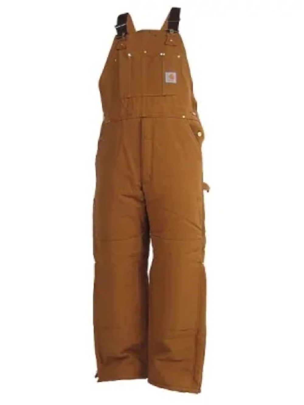 Carhartt Overalls 38 x 32 Brown Arctic‎ Quilt Lined Bib Duck Canvas R03 BRN